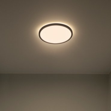 Nordlux Oja - plafonnier - Ø 29,4 x 2,3 cm - 3 niveaux de gradation (2700K) - 18W LED inclus - noir