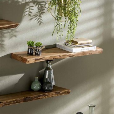 Vico Natural Edge - étagère murale - 90 x 20 x 4 cm - bois d'acacia