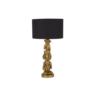 MODÈLE D’EXPOSITION - Searchlight 3 Wise Monkey - lampe à poser - Ø 28 x 51,5 cm - noir/doré