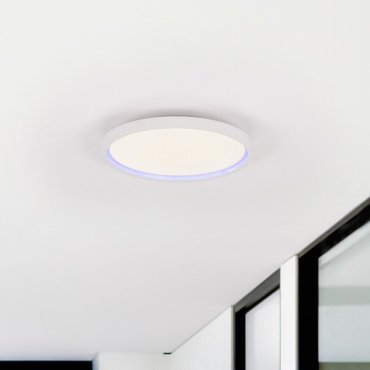 Nova Luce Chet - plafonnier avec télécommande - Ø 39,3 x 6,5 cm - 30W dimmable LED inclus - blanc sablé