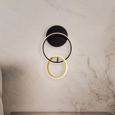 Nova Luce Imar - applique murale - Ø 21 x 37,5 cm - 15W dimmable LED inclus - noir sablé et or