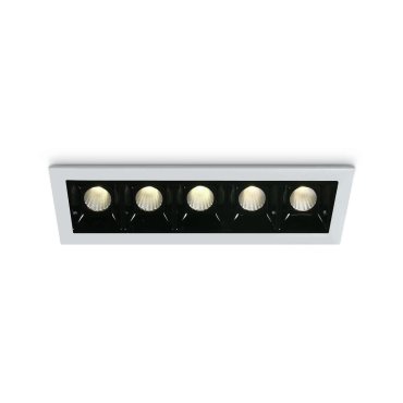 ONE Light Shop Square Boxes - spot encastré - 146 x 45 mm, 137 x 36 mm taille d'encastrement - 5 x 2W LED dimmable inclus - blanc