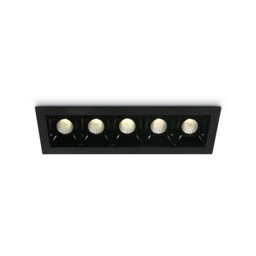 ONE Light Shop Square Boxes - spot encastré - 146 x 45 mm, 137 x 36 mm taille d'encastrement - 5 x 2W LED dimmable inclus - noir