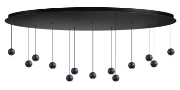 ETH Grace - suspension - Ø 4,8 x 200 cm - 52W LED dimmable inclus - noir