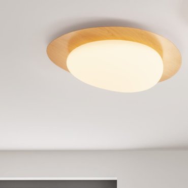 Nova Luce Nimbus - plafonnier - Ø 57 x 13,5 cm - 29W dimmable LED inclus - bois