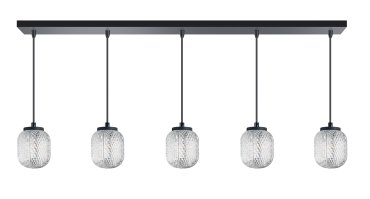 ETH Kristel - suspension - 120 x 15 x 200 cm - transparent et noir