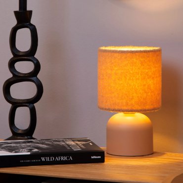 MODÈLE D’EXPOSITION - Lucide Woolly - lampe à poser - Ø 16 x 28 cm - jaune ocre