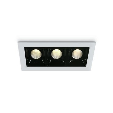ONE Light Shop Square Boxes - spot encastré - 106 x 45 mm, 97 x 36 mm taille d'encastrement - 3 x 2W LED dimmable inclus - blanc