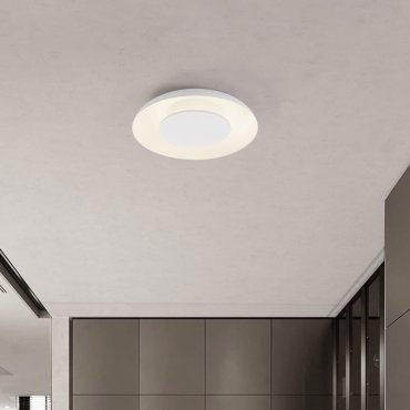 Nova Luce Epos - plafonnier - Ø 40 x 6 cm - 24W dimmable LED inclus - blanc sablé