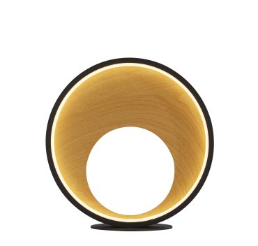 Searchlight Curio - lampe de table - 30 x 31 cm - 3 niveaux de gradation - 11W LED inclus - noir et effet bois