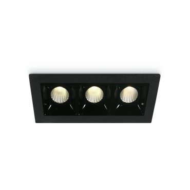 ONE Light Shop Square Boxes - spot encastré - 106 x 45 mm, 97 x 36 mm taille d'encastrement - 3 x 2W LED dimmable inclus - noir