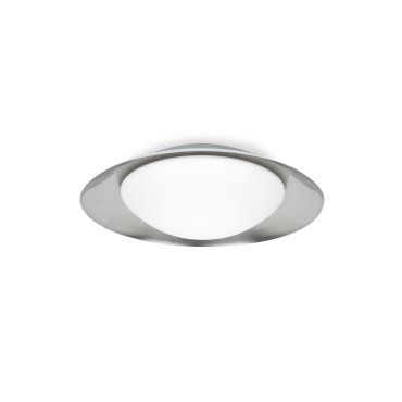 Faro Side - applique murale/plafonnier - Ø 39 x 11 cm - 15W LED inclus - blanc et nickel