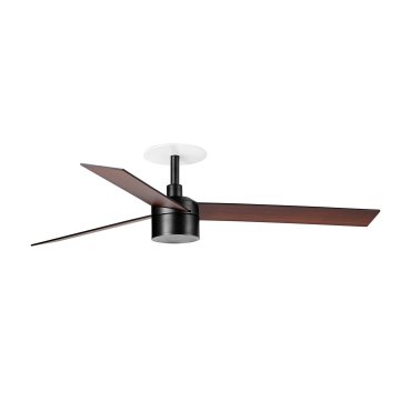 Faro Rudder Tek 3 L - ventilateur de plafond avec lumière et rosace encastrée - Ø 132 cm - noir mat - 2700K