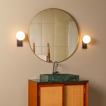 Lucide Tassa - applique murale - 14,2 x 17 x 21,8 cm - 10W dim to warm LED inclus - noir et opale