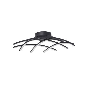 Nova Luce Gropius - plafonnier - Ø 59 x 15 cm - 36W LED dimmable inclus - noir sable