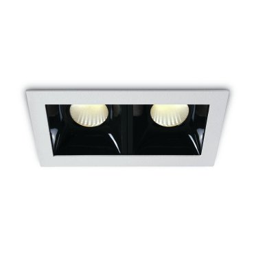 ONE Light Medium Shop Square Boxes - spot encastré - 115 x 62 mm, 108 x 57 mm taille d'encastrement - 2 x 6.5W LED dimmable inclus - blanc