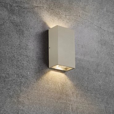 Nordlux Rold Corner - applique murale extérieure - 9 x 16 x 5,5 cm - 2 x 5W LED inclus - IP54 - taupe