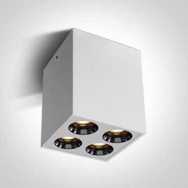 ONE Light Dark Light Plafonniers - spot en saillie 4L - 6,6 x 6,6 x 8,3 cm - 10W LED inclus - blanc