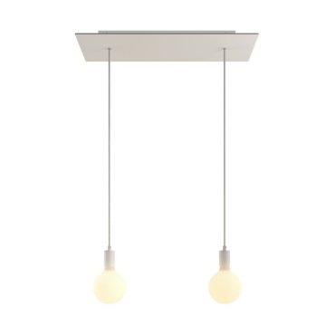 Creative Cables - lampe suspendue 2L - 67,5 x 120 cm - blanc