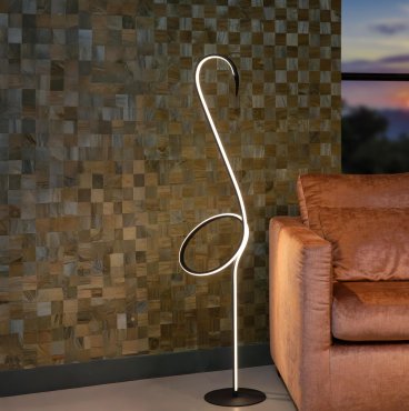 Lucide Flamingo - lampadaire - 35 x 23,5 x 130 cm - RGB+W - 14W led dimmable avec télécommande - noir