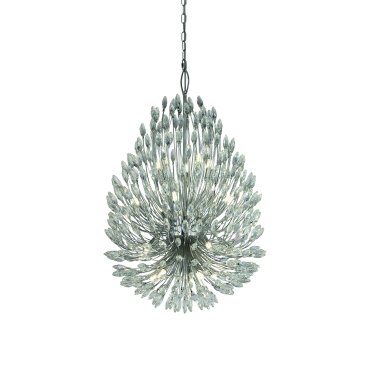 Searchlight Peacock - lampe suspendue - Ø 51 x 286 cm - chrome