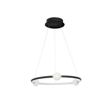 Nova Luce Celia - lampe suspendue avec télécommande - Ø 64 x 120 cm - 36W LED dimmable inclus - noir et opale