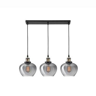 Nova Luce Cedro - lampe suspendue 3L - 80 x 130 cm - verre fumé