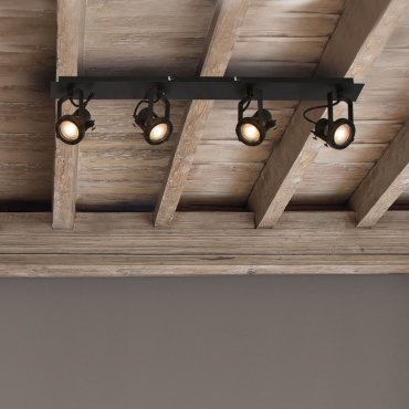 Nova Luce Salva - spot en saillie 4L - 71 x 19 x 16 cm - noir sable