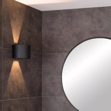 Lucide Axi Round - applique murale avec 2 faisceaux réglables - 13,5 x 11,5 x 10 cm - 6W LED inclus - noir