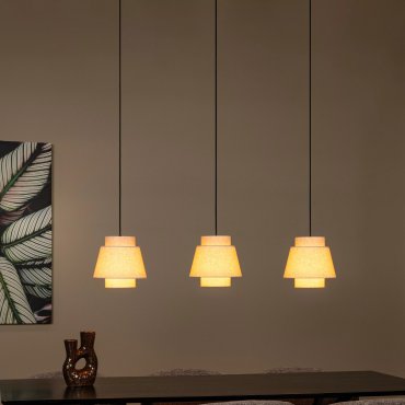 Lucide Tribute 3L - lampe suspendue - 120 x 25 x 150 cm - beige