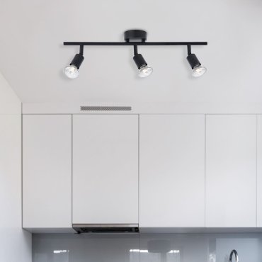 Nova Luce Lup - spot en saillie 3L - 49 x 8 x 10,9 cm - noir satiné