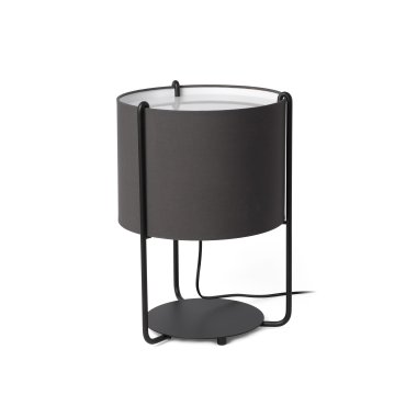 Faro Drum - lampe à poser - Ø 30 x 43 cm - noir et gris