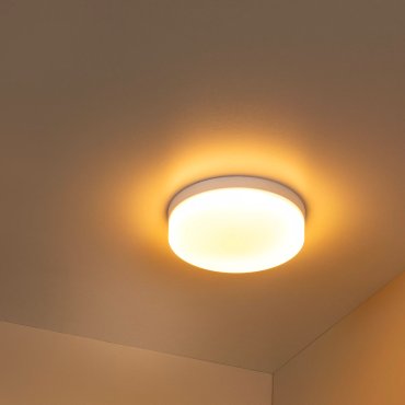 Lucide Biskit - plafonnier avec détecteur de mouvement - Ø 28 x 7,5 cm - 18W LED inclus - IP44 - blanc