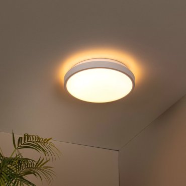 Lucide Dasher - plafonnier - Ø 29,3 x 8,5 cm - 12W LED inclus - IP44 - blanc