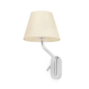 Faro Eterna Right - applique murale - 21,5 x 20 x 16 cm - 1W LED inclus - beige et chrome
