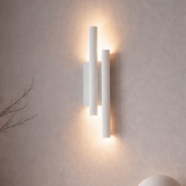 Nova Luce Paron - applique murale - 5,5 x 38 x 7 cm - 15W LED inclus - blanc sablé