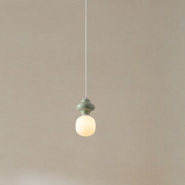 Nova Luce Clio - lampe suspendue - Ø 18 x 198 cm - vert et verre opale