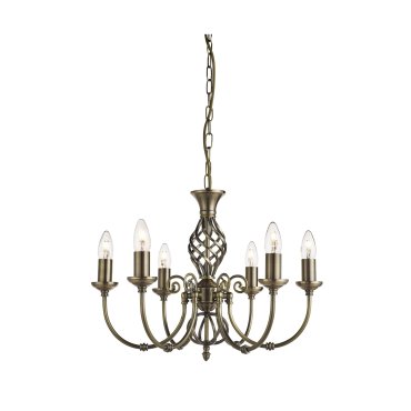 Searchlight Zanzibar - lustre - Ø 51 x 92 cm - laiton antique