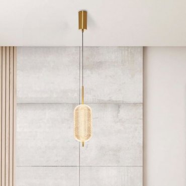Nova Luce Klelia - lampe suspendue - Ø 15 x 140 cm - 17W dimmable LED inclus - laiton doré