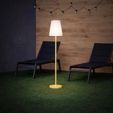 New Garden Lola slim 120 - lampadaire rechargeable avec panneau solaire - RGB+W - Ø 26 x 119 cm - 4,6W LED dimmable inclus - IP65 - laiton