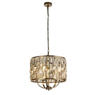 Searchlight Bijou - lampe suspendue - Ø 44 x 150 cm - laiton antique et champagne
