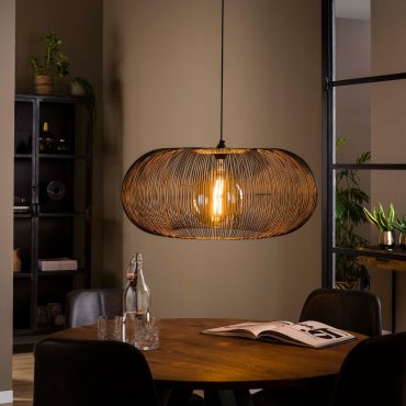 Vico Copper Twist - lampe suspendue - Ø 70 x 150 cm - nickel noir
