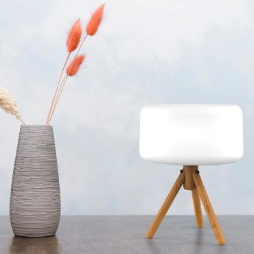 New Garden Chloe - lampe de table solaire avec télécommande - Ø 28 x 36 cm - 5W LED inclus - IP65 - blanc - RGB + couleur de lumière blanche