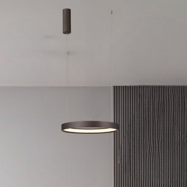 Nova Luce Perrine - lampe suspendue - Ø 40 x 150 cm - 22W dimmable LED inclus - brun café brossé