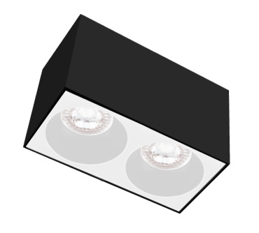 Century Italia Essenza Cube - spot de construction 2L - 16 x 8 x 9,8 cm - blanc et noir