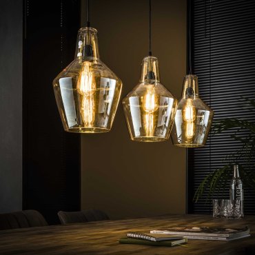 Vico Amber - lampe suspendue - 112 x 25 x 150 cm - ambre