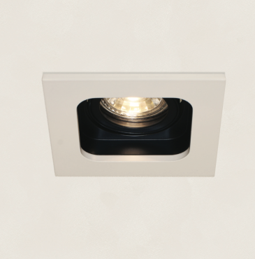 Artdelight Moggio - spot encastrable - 100 x 100 mm, Ø 89 mm encastrable - blanc/noir