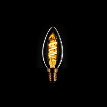 ETH Filament LED Spiral Candle - E14 - 3 niveaux de gradation - 5W - 2200K - transparent