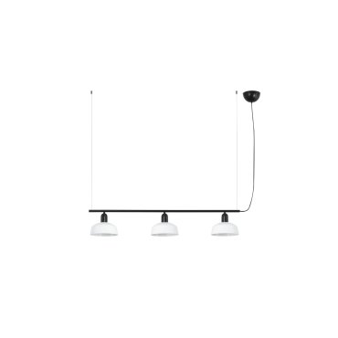 Faro Tatawin S - suspension - 100 x 18,4 x 210 cm - noir satiné et blanc brillant