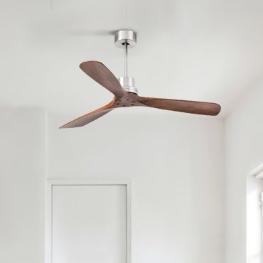 Faro Lantau L - ventilateur de plafond - Ø 132 cm - nickel mat et noyer